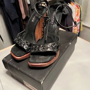 Steve Madden black with espadrille heel. Size 8